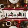 thumbnail image 4 of Christmas Table Runner Checkered Truck Christmas Tree Table Runners Snowflake Plaid Check Cotton Linen Dresser Scarf Kitchen Dining Table Decor for Christmas Holiday Party Decor 13x90 Inch, 4 of 9