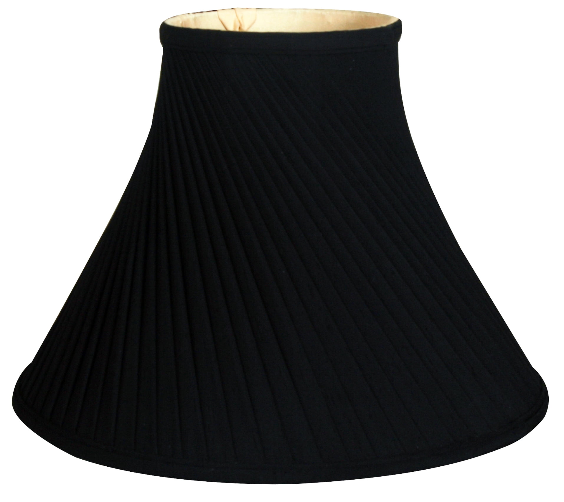 16" Twisted Pleat Lamp Shade Black with Gold Lining