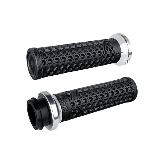 Odi V31VHTWB-S Vans V-Twin TBW Lock-On Grips - Black/Silver