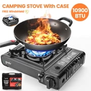 GVDV Portable Camping Stove, 1 Burner Butane Gas Stove with Updated Carrying Case
