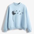thumbnail image 4 of CEHVOM Femmes Mode Décontractée Imprimé Col Rond Ample Manches Longues Hauts Courts Blouse Chandails Sans Capuche Liquidation, 4 of 5