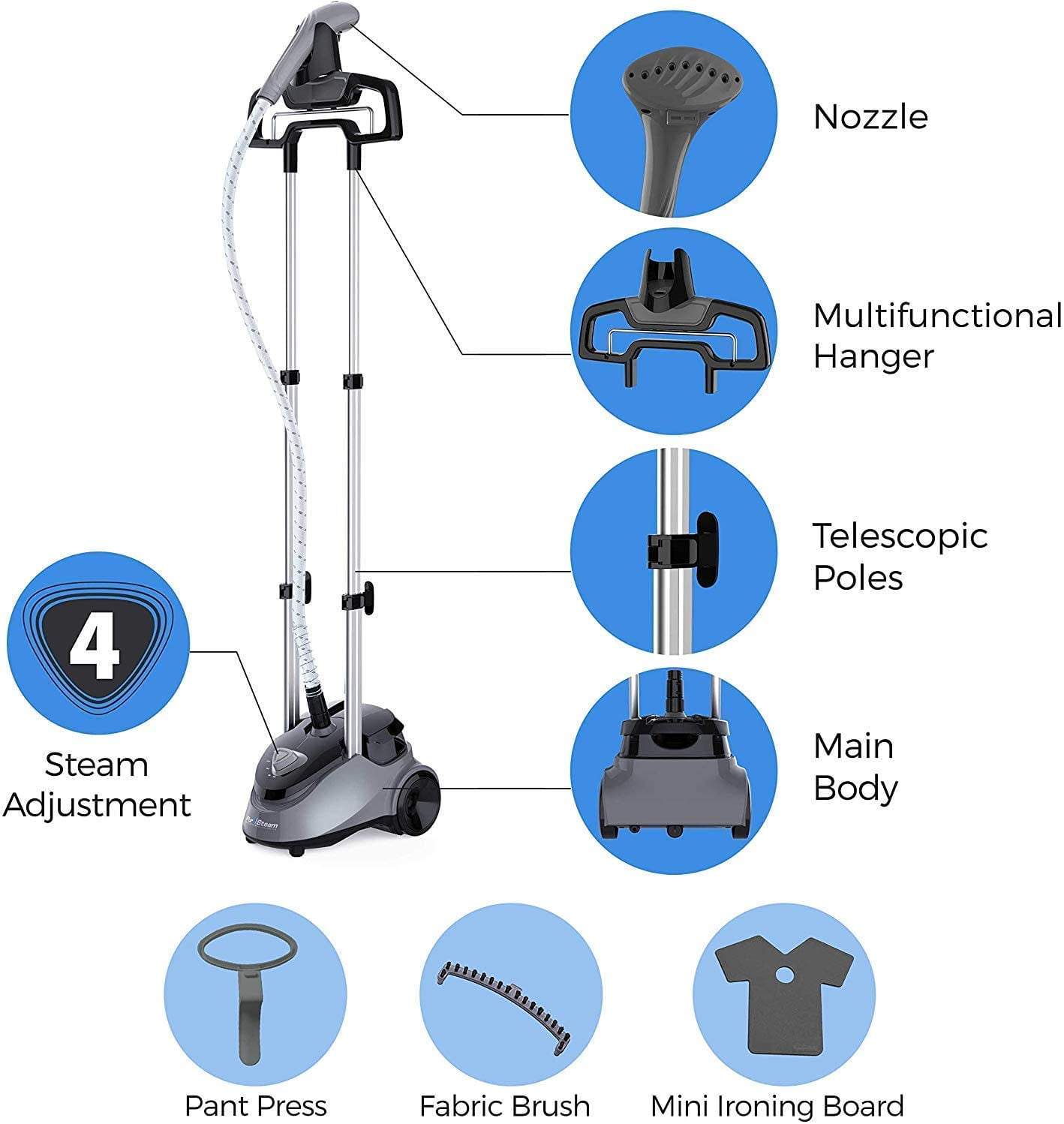 pursteam heavy duty powerful fabric steamer