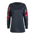thumbnail image 2 of ITFABS Pull en Coton pour Femmes Manches Longues Broderie Tenue Ample, 2 of 6