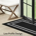 thumbnail image 4 of Washable Skid-Resistant Runner Rug, Border, Black and Twisted Grey, 26" x 96", 4 of 9