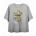 thumbnail image 4 of Wizard Of Oz Distressed Movie Poster Women's Heather Gray Crew Neck Short Sleeve Crop Tee-Medium, 4 of 5