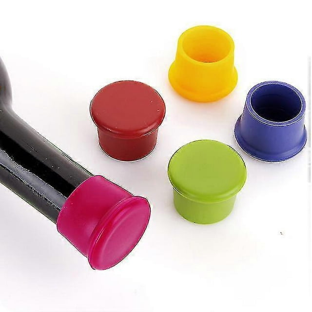 Silicone Bottle Stopper, Reusable Wine Stopper Cap Beer Cap Protector Beer Closure Cap Bartender Meat 10 Pack Random Colors