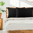 thumbnail image 1 of PiccoCasa 2Pcs Brushed Microfiber Zippered Pillowcases Black Standard, 1 of 7