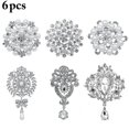 thumbnail image 1 of 6PCS Brooch Pin Pearl Rhinestone Decor Water Drop Crystal Brooch Corsage Brooch Pin for Wedding, 1 of 5