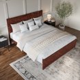 thumbnail image 3 of Canyon King Wood Platform Bed with Matching Footboard in Walnut, 3 of 25