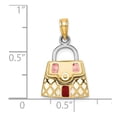 thumbnail image 3 of 14k Two-Tone Gold Red and White Enameled Purse Pendant, 3 of 5