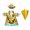 C Yellow, variant on Outdoor Porch Yard Decoration, Lemon Gingham 23 Inch Summer Goose Outfit, Two-Piece Summer Set with Sun Protection Bucket Hat, Casual Everyday Wear Goose, Lightweight Printed
