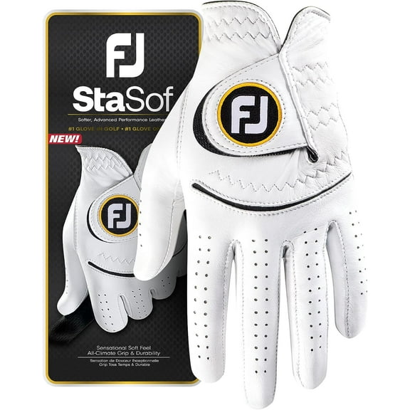 FootJoy 66771 Men's StaSof Golf Glove, Left, White, Cadet Medium/Large