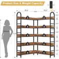 thumbnail image 6 of Casendy 5 Tiers Tall Corner Bookshelf, L Shaped Bookshelves and Bookcases Etagere Bookcase Display Storage Shelves for Living Room, Brown, 6 of 7