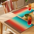thumbnail image 4 of Teal Red Brown Ombre Placemats Set of 8 Contemporary Gradient Abstract Place Mats Indoor Wipeable Table Mats Washable Cloth Dining Table Placemats for Kitchen Holiday Party Home Decor 13x19 Inch, 4 of 9