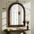 thumbnail image 3 of Easy4Home 40"x30" Arched Bathroom Mirror with Wooden Frame Decorative Wall Mounted Mirror, Brown, 3 of 6