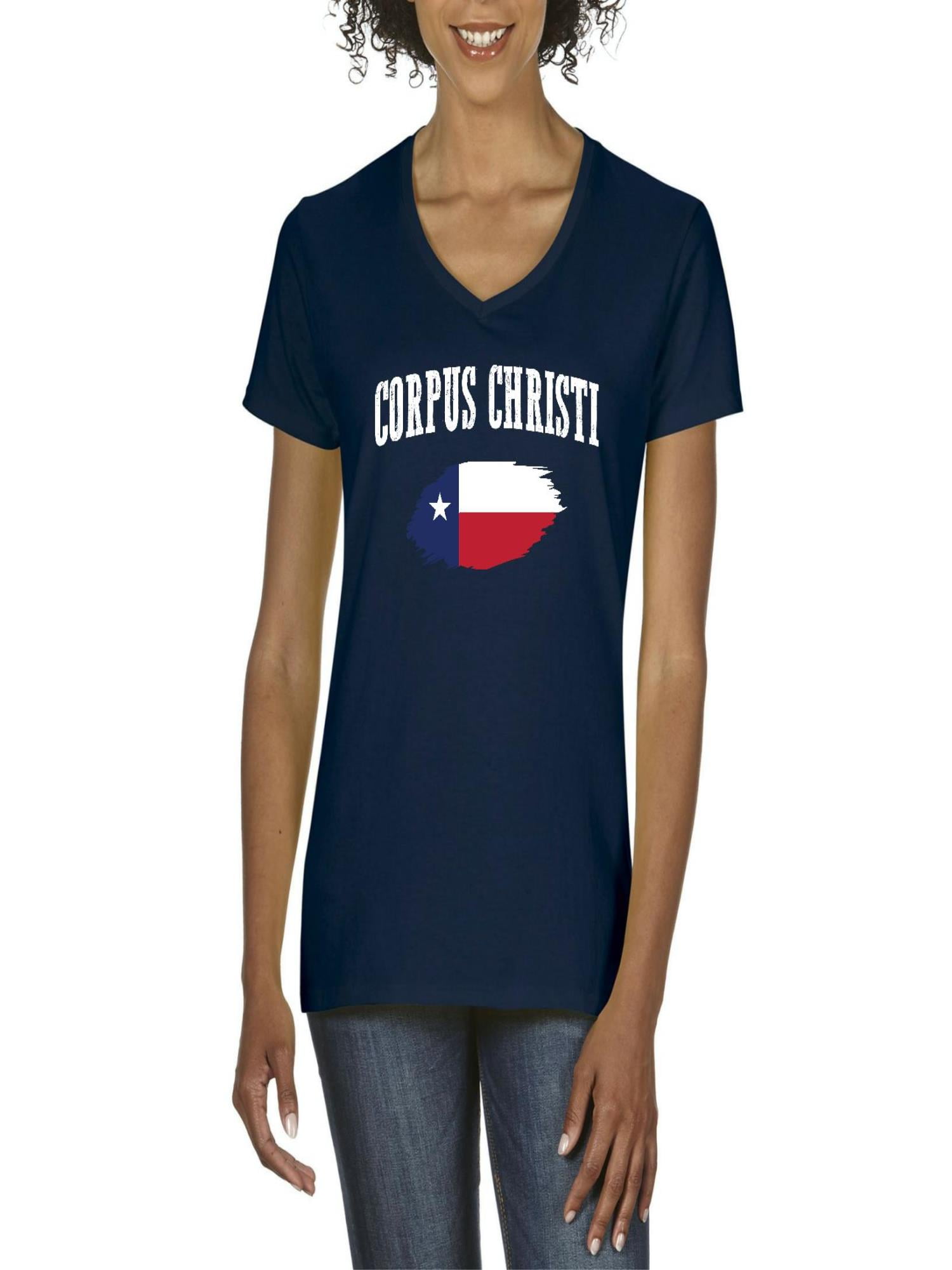 Normal is Boring Womens Texas Flag Corpus Christi VNeck TShirt