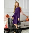 thumbnail image 3 of Arshiner Girls Long Sleeve Dress A line Twirly Skater Casual Bow Tie Dress, 3 of 9