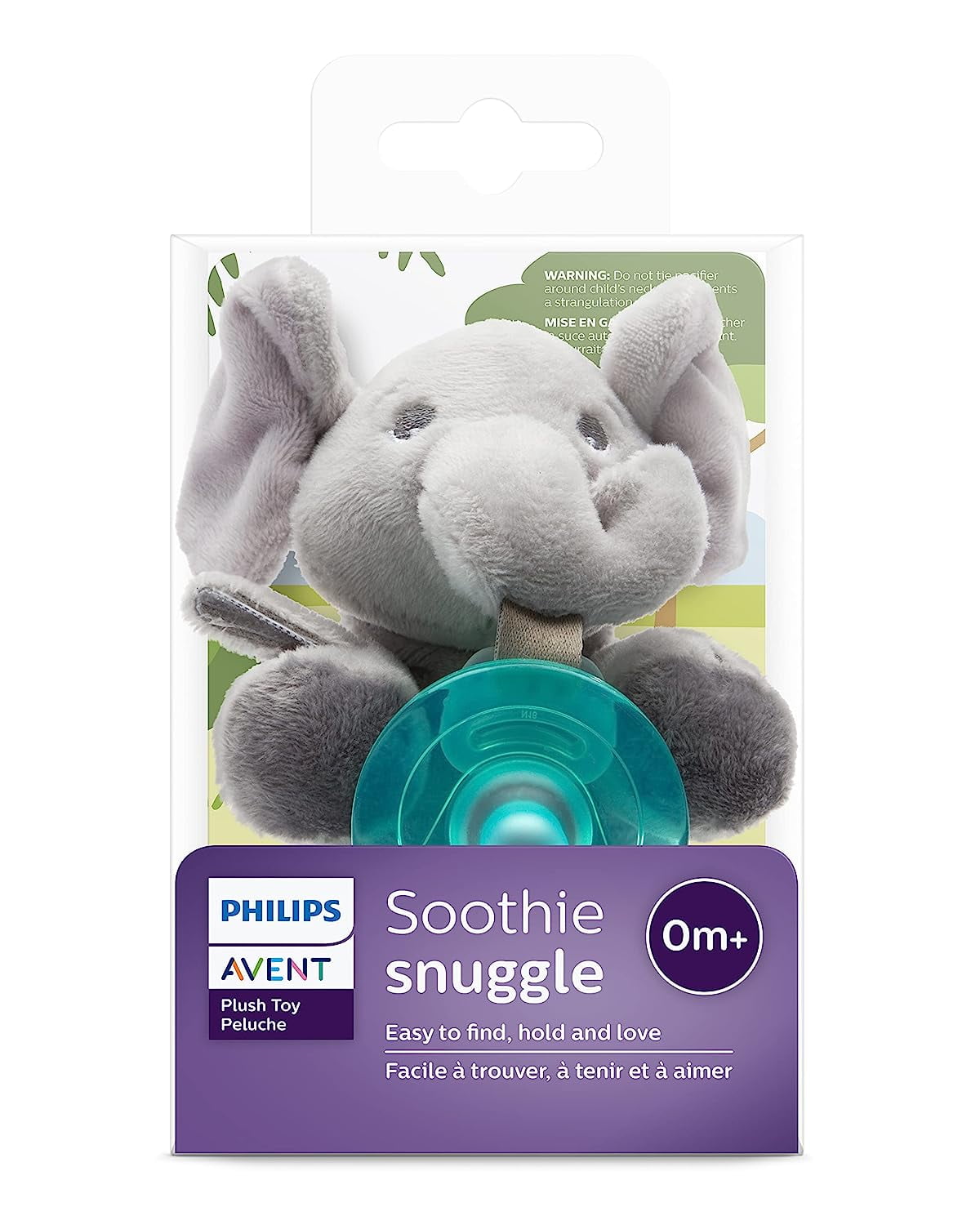 Attache-suce en peluche Soothie Philips Avent avec suce amovible,  paresseux, 0 mois et plus, SCF347/07