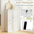 thumbnail image 2 of Resenkos 41-Inch Tall White Kitchen Pantry Cabinet with Doors and Adjustable Shelves, 2 of 8