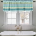 thumbnail image 4 of 2 Pack Geometric Bohemia Valance for Window Stripes Green Blue and Turquoise Kitchen Valance Rod Pocket Short Curtain Topper Decorative Window Treatment for Living Room Bedroom 60"x18", 4 of 8