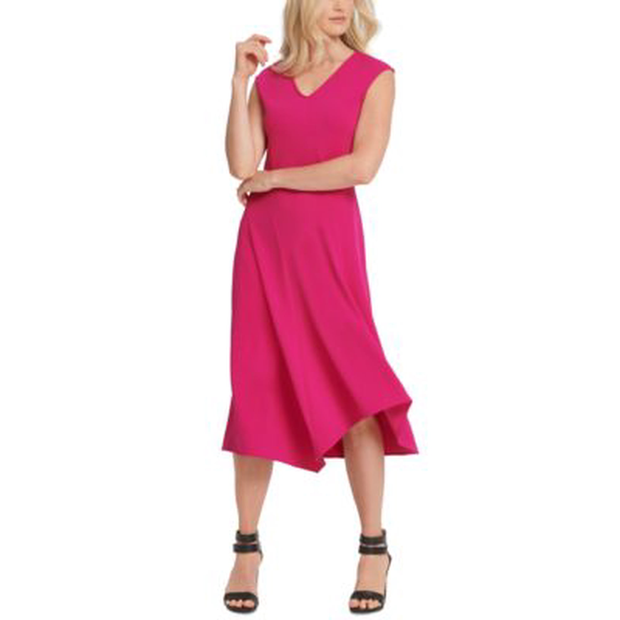Robe Cocktail DKNY Femme - Taille 10, Noir Avec Drapé Bleu/violet, Sans Manches, Neuve Avec étiquettes