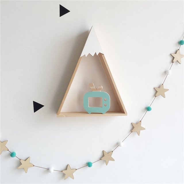 Gwong Decoración hogareña Nórdico hogar estrella de madera esponjosa bola colgante ornamento niños niña decoración de la habitación Gwong 21012681