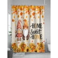 thumbnail image 5 of Fsddascl Fall Sunflowers Gnomes Shower Curtain Set - Standard 72" x 72" Washable Bathtub Curtain with 12 Hooks, Thanksgiving Maples Leaves Farmhouse Waterproof Fabric Shower Curtains for Bathroom, 5 of 6