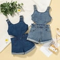thumbnail image 6 of Esaierr Toddler Newborn Girls Denim Jumpsuit One-Piece Sleeveless Romper Baby Summer Shorts Fashion Soft Breathable Cute Jumpsuit Wide Short ,Size 1M-3Years, 6 of 8