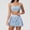 Blue, variant on PISONIC 2 Piece Tennis Dresses for Women High Waisted Pleated Skirt Sets Workout Sports Bra Golf Outfits