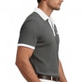 thumbnail image 4 of Golf Shirts for Men Turndown Collar Short Sleeve Polos Color Block Stretch Daily Casual Stylish Shirt,Sizes S-3XL, 4 of 7