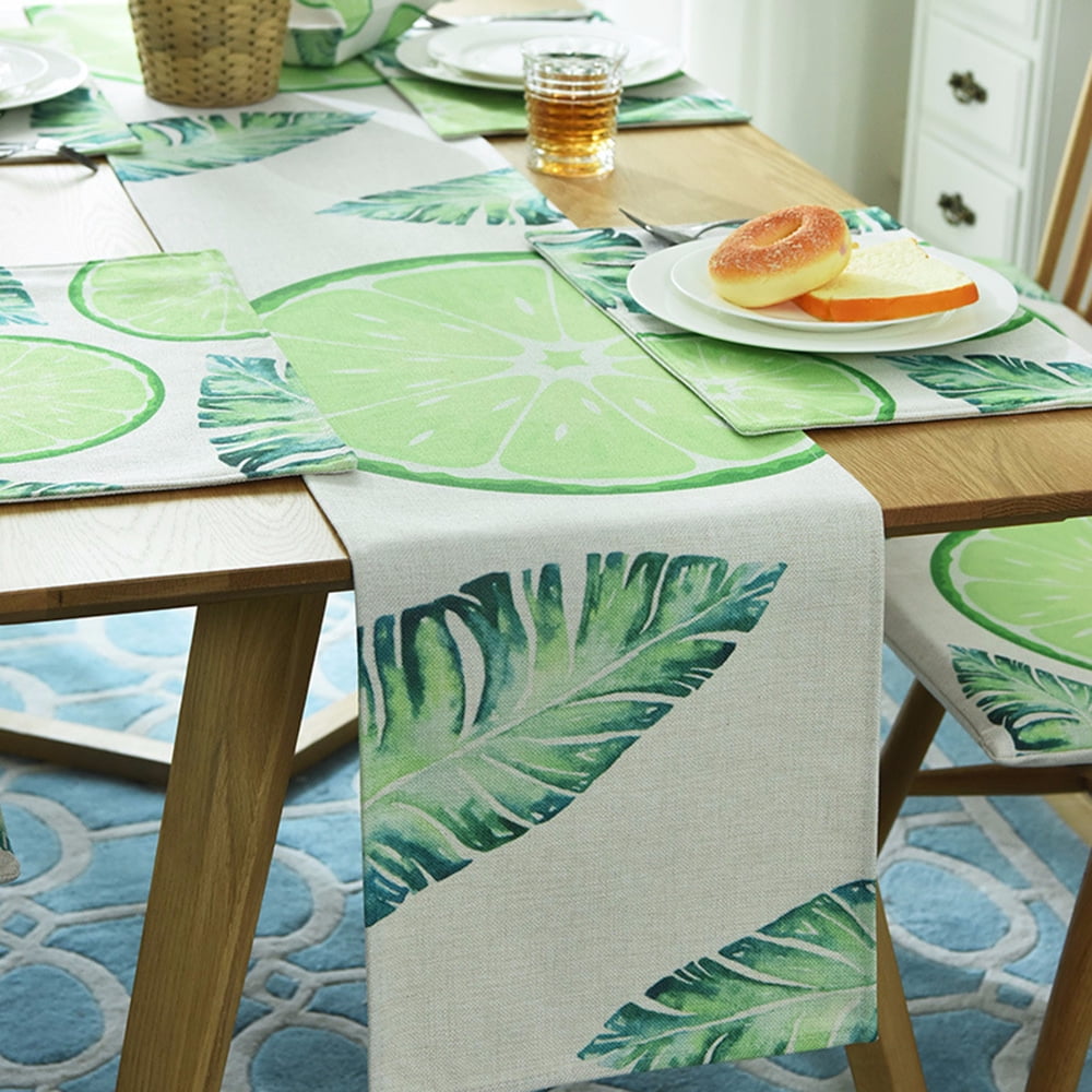 Tropical Leaves Table Runner for Home Party Wedding ...