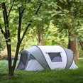 thumbnail image 7 of 4-6 Person Quick Pop Up Boat Tent - White & Brown - Waterproof & Windproof - Quality Fiberglass Frame - Good Ventilation - 125.98"x86.61"x51.18", 7 of 7