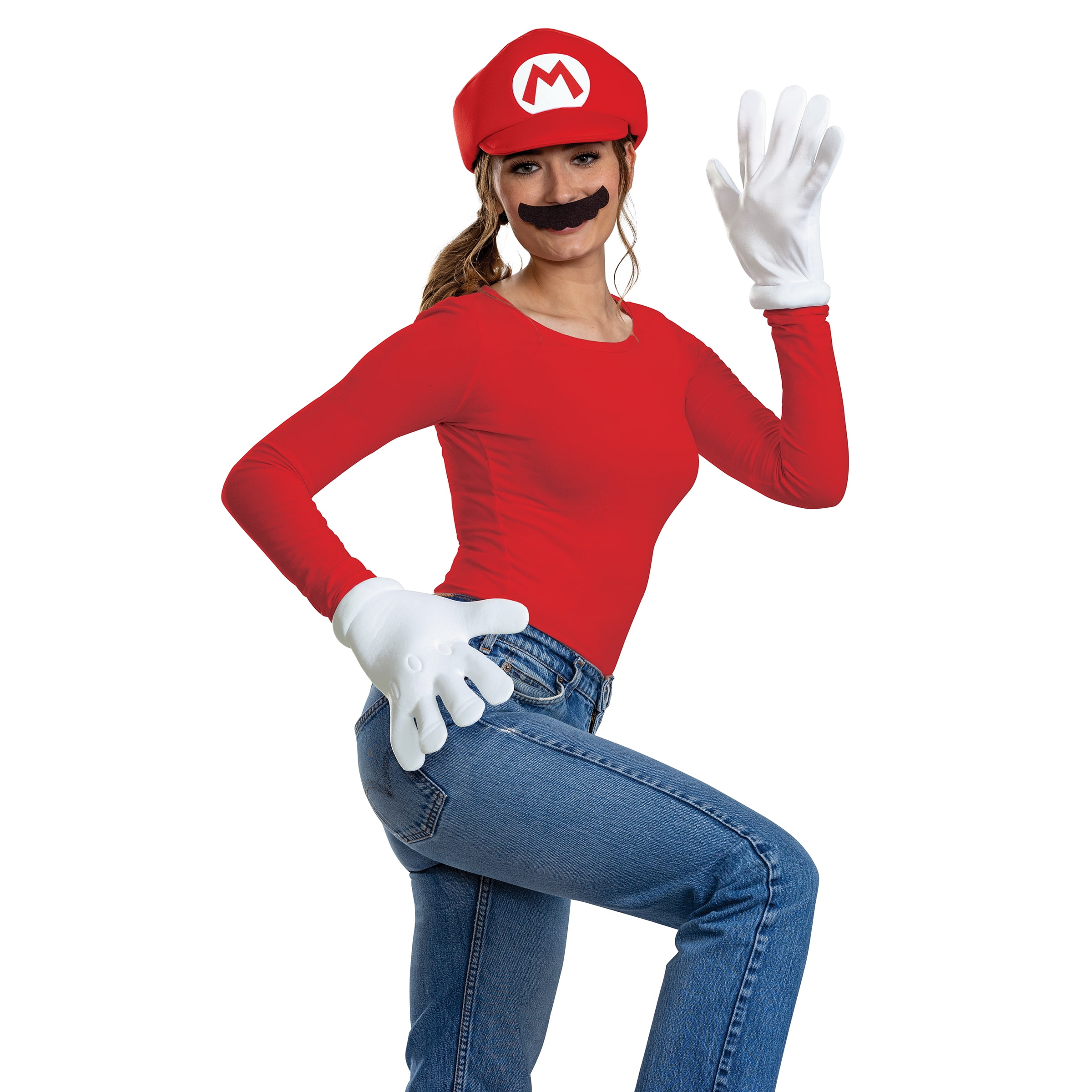 Nintendo Super Mario Bros. Mario Halloween Accessory Kit for Adults, by Disguise