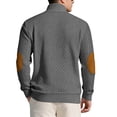 thumbnail image 5 of IAJDKMEK Men's Stand Collar Button Sweater - Jacquard Knit Long Sleeve Casual Outdoor Pullover, Sweaters for Men Hiking Travel Daily Wear,Dark Gray XL, 5 of 7