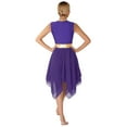 thumbnail image 2 of Aiihoo Women's Asymmetrical Color Block Praise Dance Tunic Sleeveless Worship Lyrical Dance Overlay Dress Purple S, 2 of 7