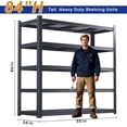 thumbnail image 2 of 84''H Garage Shelving Unit, Black Storage Shelf, 5 Tiers Storage Racks, Free Standing Heavy Duty Metal Adjustable Shelves, 2 of 5