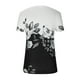 thumbnail image 5 of ICHUANYI Clearance Women's Fashion Summer V Neck Leisure Short Sleeve Buttons Printing Tops(Black, XXL) ICHUANYI WER2023081113356, 5 of 8