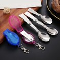 thumbnail image 4 of CIYISON Folding Spoon Fork Sporks Stainless-Steel Pocket Tableware Protable Camping Utensil for Outdoor Hiking Picnic Barbecue, 4 of 17