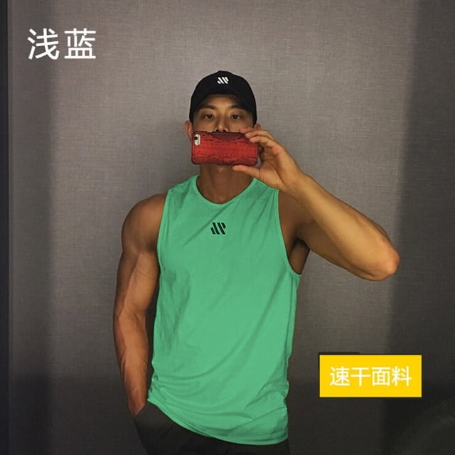 Men's Fashion Street Style Tank Tops, Quick-Dry Running Vest Fitness Training Undershirt