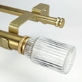 thumbnail image 5 of SKYPLUS LIVING Double Curtain Rod with Ribbed Glass Finials, Adjustable 72-144 in, Gold, 5 of 9