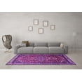 thumbnail image 3 of Ahgly Company Indoor Square Medallion Purple Traditional Area Rugs, 7' Square, 3 of 4