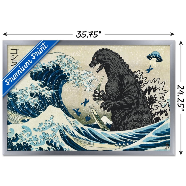Godzilla - Great Wave Wall Poster, 22.375