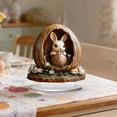 thumbnail image 2 of HuiXinOu 2D Printed Acrylic Easter Bunny Decoration, Flat Tabletop Ornament for Home Office Desk Bookshelf Spring Decor, 2 of 6