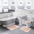 thumbnail image 5 of Golden Crown Bath Mat 3 Piece Bathroom Rug Set, Pink Cartoon Funny Geometric Plaid Art Non Slip Bath Rug Contour Mat and Toilet Lid Cover, Absorbent Shower Mats Soft Bath Rugs and Mats Sets, 5 of 8