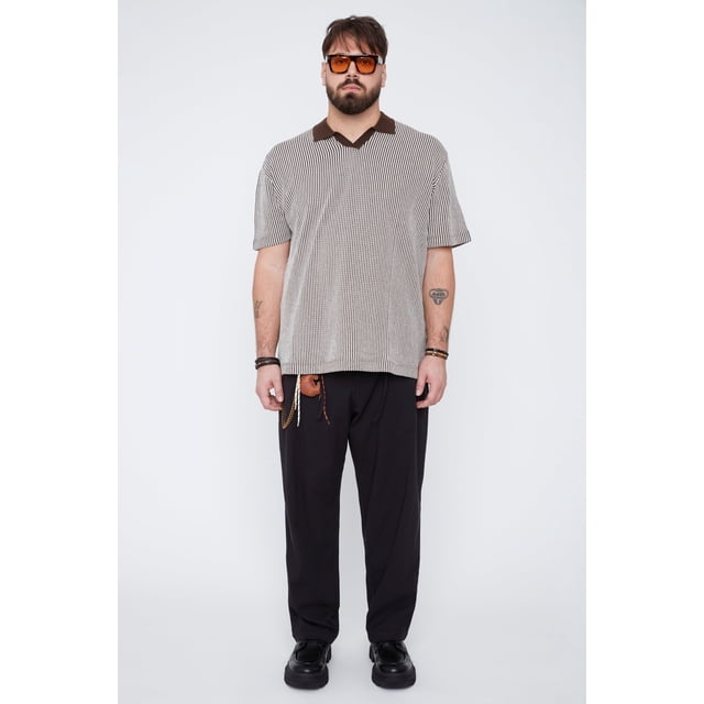 THICKEMS Men’s Twill Chino Pleated Pants