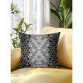 thumbnail image 2 of Outdoor Pillows Waterproof, Black Grey Geometric Bedding Throw Pillows with Insert for Couch Sofa Bed, Modern Abstract Art Ombre 18x18 Inch Pillowcases Decorative Camping Patio Pillow Set of 1, 2 of 8