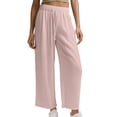 thumbnail image 4 of Women’s Pants Straight Wide Leg Baggy Pink Pants Women Casual Comfortable Pants Women's Dress Pants, 4 of 4