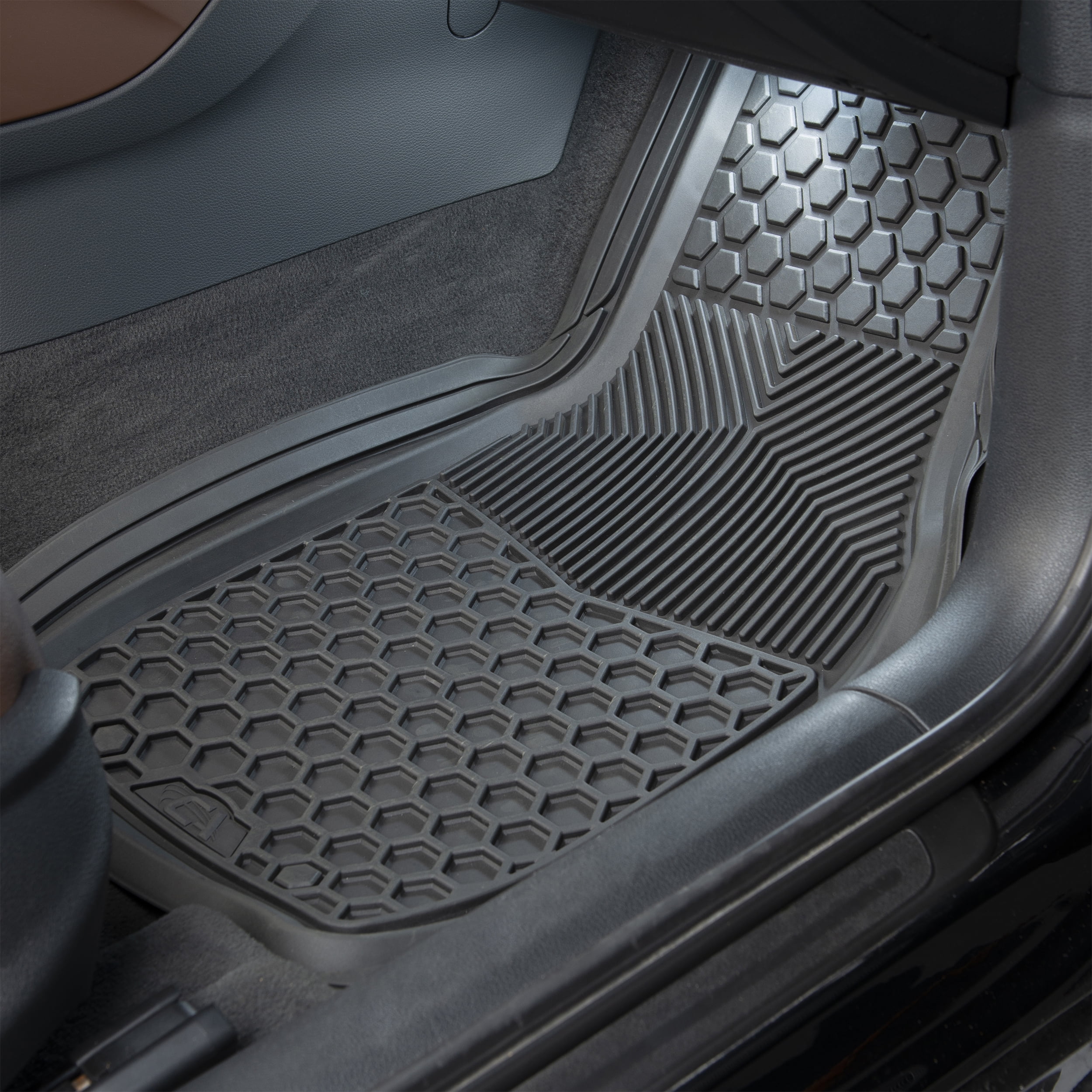 Custom Accessories Car Floor Mats Heavy-Duty 4-Piece Black
