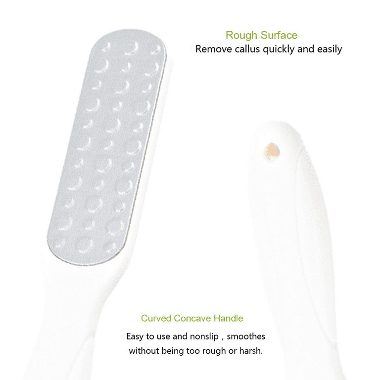 Professional Foot File for Dead Skin,Foldable Stainless Steel Foot Scraper  Callus Remover Pedicure Tool - White 
