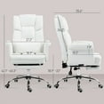 thumbnail image 6 of Homcom Executive Office Chair,Pu Leather Ergonomic Office Desk Chair,Reclining and Swivel Chair with Footrest and Lumbar Support,White,White Pu Furniture Office Office Chairs, 6 of 9